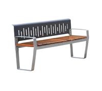 Zhaoj24-05 Panchina Panca da giardino in acciaio inox for esterni, superficie della sedia in legno, for balcone, terrazza, tempo libero, schienale, seduta Balcone e Terrazzo(Piccolo)