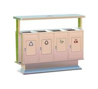 Zhaoj24-05 Pattumiere da esterno Cestino for rifiuti pubblici a quattro scomparti in acciaio inossidabile for esterni con posacenere