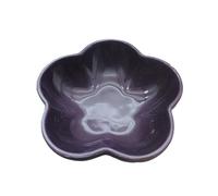Zhaoj24-05 Piatti per Snack Ciotola in Ceramica a Tinta Unita, da 5 Pollici, con Fondo a Forma di Fiore, Piccola Ciotola for Salse, for la Cucina di casa(Deep Purple)