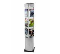 Zhaoj24-05 Portariviste da terra Portadocumenti verticale rotante Portariviste quadrato da pavimento Porta fogli pieghevole giornali opuscoli A4