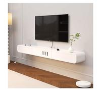 Zhaoj24-05 Sospeso Mobile TV sospeso bianco con armadietti portaoggetti e cassetti, mobiletto porta TV a parete, centro di intrattenimento for soggiorno, camera da letto Porta TV(Piccolo)