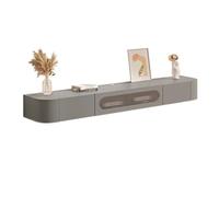 Zhaoj24-05 Sospeso Mobile TV sospeso in legno con anta in vetro, moderno centro di intrattenimento a parete con 2 cassetti, completamente assemblato, 63"/70,8''/78,7'' Porta TV(Grijs,160 * 20 * 24cm)