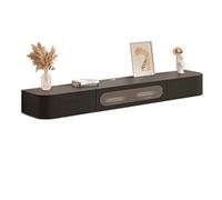Zhaoj24-05 Sospeso Mobile TV sospeso in legno con anta in vetro, moderno centro di intrattenimento a parete con 2 cassetti, completamente assemblato, 63"/70,8''/78,7'' Porta TV(Nero,180 * 20 * 24cm)