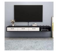 Zhaoj24-05 Sospeso Mobile TV sospeso in legno multifunzionale da parete con mobiletto portaoggetti e cassetto, mobile porta TV for camera da letto, soggiorno, moderno mobile porta TV Porta TV(Nero)