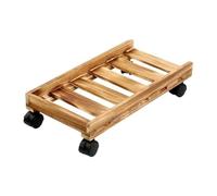 Zhaoj24-05 Storage Supporto for PC mobile in legno con rotelle, supporto for dissipazione del calore, supporto for torre, supporto for CPU da ufficio con ruote girevoli holder(Bruin)
