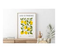 ZHAOLIN 1 pezzo di tela artistica da parete con frutta al limone, stampa Les Citrons, arte da cucina gialla, stampa di agrumi, decorazione da parete per soggiorno, 80X120 cm senza cornice
