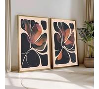 ZHAOLIN 2 pezzi di dipinti su tela con stampa floreale astratta botanica, stampe botaniche moderne, decorazioni floreali da parete, decorazioni moderne per soggiorno (40x60x2 cm/tela avvolta)