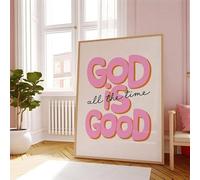 ZHAOLIN Dio è sempre buono, citazione, quadro da parete, stampe su tela retrò cristiane, dipinti, poster di Gesù per l'arredamento del soggiorno (80x120 cm/senza cornice)