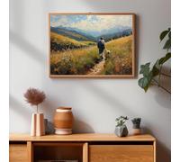 ZHAOLIN Gesù in un campo con fiori, tela da parete | Dipinto di Gesù | Arte religiosa del Buon Pastore | Decorazione murale cristiana (50x70 cm/tela)