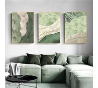 ZHAOLIN Pieno di vitalità Foglia di Ginkgo Verde Poster Tela Dipinto Nordico Stanza Arte Murale Immagine per la Decorazione della Stanza di Casa Pittura 60x80cmx3 Senza Cornice
