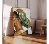 ZHAOLIN Poster da parete astratto boho, dipinto su tela minimalista di donna africana nera, per dormitorio, soggiorno, arredamento moderno per la casa (30x50 cm/tela)