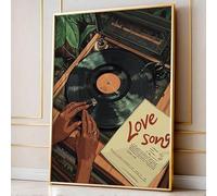 ZHAOLIN Quadro su tela con stampe afroamericane, musica, moda, quadri, poster di canzoni d'amore, dischi in vinile per l'arredamento dell'appartamento (80x120/tela avvolta)
