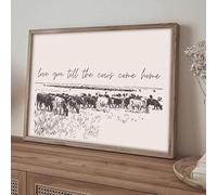 ZHAOLIN Ti amo finché le mucche non tornano a casa, poster artistico romantico, stile rustico retrò, dipinto su tela, stampa per soggiorno (50x70 cm/senza cornice)