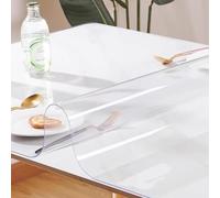 Zhaomi Copertura Protettiva per Tovaglia in PVC Trasparente,Pellicola Protettiva per Tavolo Impermeabile in Vetro di Plastica Morbida Spessa 1mm,Adatta per Tappetini per Ufficio (90x140cm/35x55in)