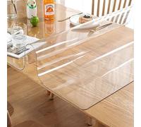 Zhaomi Pellicola Protettiva per Tavolo in PVC Trasparente, Tovaglia Trasparente Impermeabile E Inodore da 0,7 Mm, Copertura per Tovaglia in Plastica Trasparente Lavabile (55x100cm/22x39in)