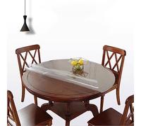 Zhaomi Pellicola Protettiva per Tavolo Rotondo in PVC Trasparente, Copertura Protettiva per Tovaglia in PVC Impermeabile Trasparente da 0,8mm, Tovaglia in Plastica Trasparente (Diameter 115cm/45in)