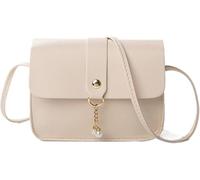 ZHAOQIN Borsetta Tracolla Donna Piccola Borsa A Tracolla Da Donna Di Lusso Con Ciondolo Perla Semplice A Quadrata Piccola for Cellulare(White)