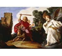 ZHAOSHAN Dipinti Famosi Immagini Moderni Parete Immagine Balaam y el asno de Pieter Lastman per la Decorazione Domestica dell'ufficio 60x90cm