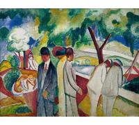 ZHAOSHAN Dipinti Famosi Immagini Moderni Parete Immagine Cochecitos Big Light Walk de August Macke per L'arredamento del Soggiorno 60x90cm