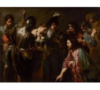 ZHAOSHAN Dipinti Famosi Immagini Moderni Parete Immagine Cristo y la adúltera de Valentin De Boulogne per L'arredamento del Soggiorno 60x90cm
