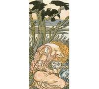 ZHAOSHAN Dipinti Famosi Immagini Moderni Parete Immagine Doncella dolorosa los tres cuervos de Walter Crane per L'arredamento del Soggiorno 60x90cm
