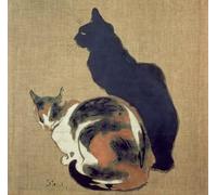 ZHAOSHAN Dipinti Famosi Immagini Moderni Parete Immagine Dos gatos de Théophile Alexandre Steinlen per la Decorazione Domestica dell'ufficio 60x90cm