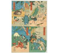 ZHAOSHAN Dipinti Famosi Immagini Moderni Parete Immagine El Chūshingura del Monstruo por Utagawa Kuniyoshi per la Decorazione Domestica dell'ufficio 60x90cm