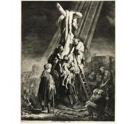 ZHAOSHAN Dipinti Famosi Immagini Moderni Parete Immagine el Descendimiento de la cruz: segundo plato de Rembrandt Van Rijn per L'arredamento del Soggiorno 60x90cm