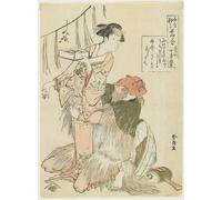 ZHAOSHAN Dipinti Famosi Immagini Moderni Parete Immagine el día antes del comienzo de la primavera por Katsushika Hokusai per L'arredamento del Soggiorno 60x90cm