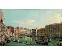 ZHAOSHAN Dipinti Famosi Immagini Moderni Parete Immagine el Gran Canal Venecia mirando al sur hacia el puente de Rialto por Antonio Canal per la Decorazione Domestica dell'ufficio 60x90cm