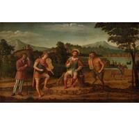 ZHAOSHAN Dipinti Famosi Immagini Moderni Parete Immagine el juicio de Midas el concurso musical entre y Marsyas de Battista Cima Da Conegliano per L'arredamento del Soggiorno 60x90cm