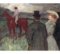 ZHAOSHAN Dipinti Famosi Immagini Moderni Parete Immagine En el Hipódromo de Henri De Toulouse Lautrec per la Decorazione Domestica dell'ufficio 60x90cm