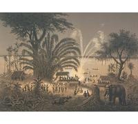 ZHAOSHAN Dipinti Famosi Immagini Moderni Parete Immagine Fuegos artificiales en el río en celebraciones en Bassac por Louis Delaporte per la Decorazione Domestica dell'ufficio 60x90cm