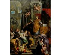ZHAOSHAN Dipinti Famosi Immagini Moderni Parete Immagine Gloria de San Ignacio de Loyola de Peter Paul Rubens per la Decorazione Domestica dell'ufficio 60x90cm