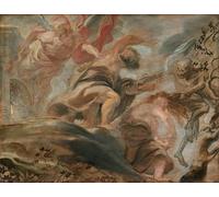 ZHAOSHAN Dipinti Famosi Immagini Moderni Parete Immagine La Expulsión del Jardín del Edén de Peter Paul Rubens per L'arredamento del Soggiorno 60x90cm