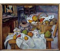 ZHAOSHAN Dipinti Famosi Immagini Moderni Parete Immagine la naturaleza muerta de la mesa de cocina de una canasta de frutas posa sobre una mesa de Paul Cézanne per L'arredamento del Soggiorno 60x90cm