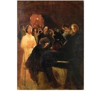 ZHAOSHAN Dipinti Famosi Immagini Moderni Parete Immagine León Tolstoi en el concierto de Leonid Osipovic Pastornak per la Decorazione Domestica dell'ufficio 60x90cm