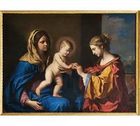 ZHAOSHAN Dipinti Famosi Immagini Moderni Parete Immagine Matrimonio místico de Santa Catalina de Guercino per la Decorazione Domestica dell'ufficio 60x90cm