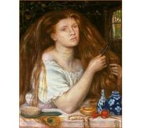 ZHAOSHAN Dipinti Famosi Immagini Moderni Parete Immagine Mujer peinándose de Dante Gabriel Charles Rossetti per L'arredamento del Soggiorno 60x90cm