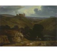 ZHAOSHAN Dipinti Famosi Immagini Moderni Parete Immagine Paisaje con un castillo de John Mrtinss per la Decorazione Domestica dell'ufficio 60x90cm