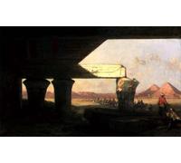 ZHAOSHAN Dipinti Famosi Immagini Moderni Parete Immagine Paisaje egipcio con una vista lejana de las pirámides de David Roberts per L'arredamento del Soggiorno 60x90cm