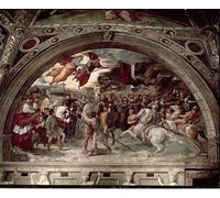 ZHAOSHAN Dipinti Famosi Immagini Moderni Parete Immagine Papa León I repeliendo a Atila por Raffaello Sanzio Raphael per L'arredamento del Soggiorno 60x90cm