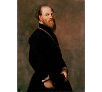 ZHAOSHAN Dipinti Famosi Immagini Moderni Parete Immagine Pintura Retrato de un caballero en la cadena de oro de Jacopo Robusti Tintoretto per L'arredamento del Soggiorno 60x90cm