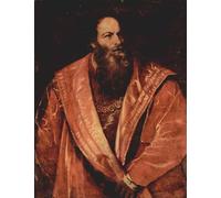 ZHAOSHAN Dipinti Famosi Immagini Moderni Parete Immagine Retrato de Pietro Aretino de Tiziano Vecelli per la Decorazione Domestica dell'ufficio 60x90cm