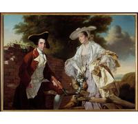 ZHAOSHAN Dipinti Famosi Immagini Moderni Parete Immagine Retrato del cartógrafo Peter Perez Burdett y su esposa Hannah por Wright of Derby per la Decorazione Domestica dell'ufficio 60x90cm