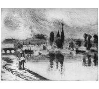ZHAOSHAN Dipinti Famosi Immagini Moderni Parete Immagine Rouen Cours La Reine de Camille Jacob Pissarro per la Decorazione Domestica dell'ufficio 60x90cm