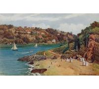 ZHAOSHAN Dipinti Famosi Immagini Moderni Parete Immagine Salcombe de Sunny Cove de Alfred Robert Quinton per la Decorazione Domestica dell'ufficio 60x90cm