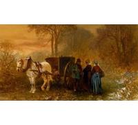 ZHAOSHAN Dipinti Famosi Immagini Moderni Parete Immagine Viajeros por un caballo y un carro en un paisaje boscoso de Charles Rochussen per L'arredamento del Soggiorno 60x90cm