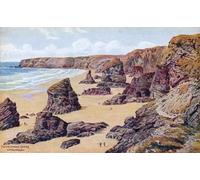 ZHAOSHAN Dipinti Famosi Poster D'epoca Parete Immagine del Muro Bedruthan Steps Nr Newquay por Alfred Robert Quinton per L'arredamento del Soggiorno 60x90cm