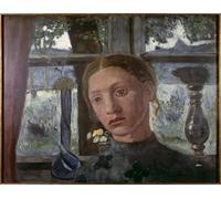 ZHAOSHAN Dipinti Famosi Poster D'epoca Parete Immagine del Muro Cabeza frente a una ventana de Paula Modersohn Becker per L'arredamento del Soggiorno 60x90cm